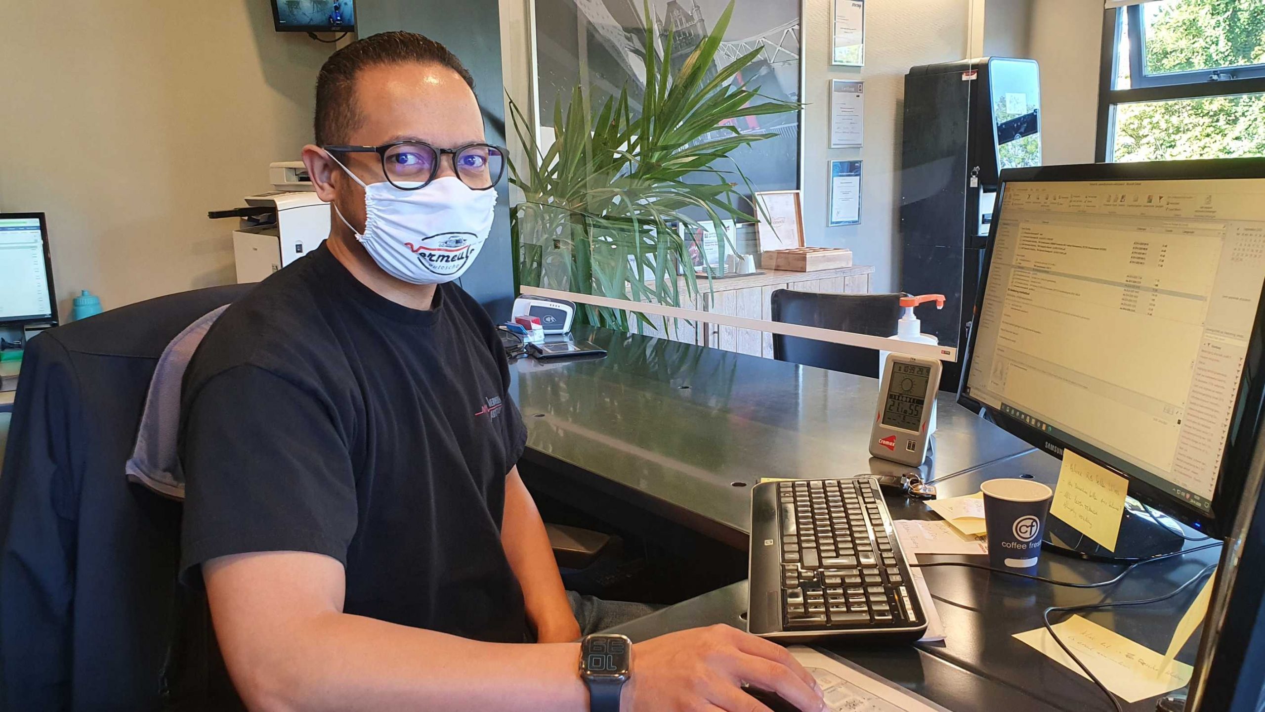 Mondkapjes en Vermeulen Autoschade